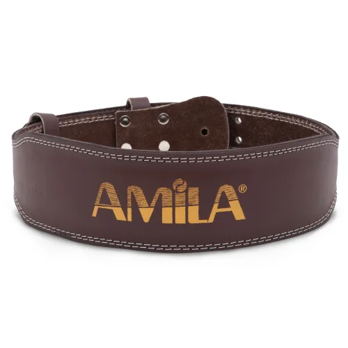 Ζώνη Άρσης Βαρών AMILA Δερμάτινη Καφέ C Quality S