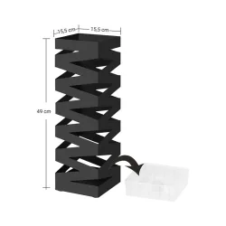 Songmics Μεταλλική Ομπρελοθήκη 15.5 x 15.5 x 49 cm Χρώματος Μαύρο (LUC16B) (SNGLUC16B)