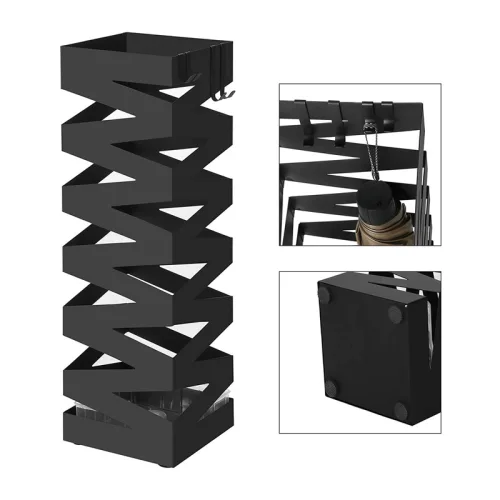 Songmics Μεταλλική Ομπρελοθήκη 15.5 x 15.5 x 49 cm Χρώματος Μαύρο (LUC16B) (SNGLUC16B)