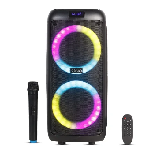 Osio OBT-8035 Φορητό ηχείο Bluetooth με USB, LED, AUX, TF, RC, FM,TWS, ασ. μικρόφωνο και τηλεχειριστήριο – 80 W