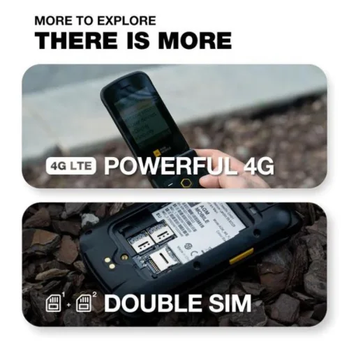 AGM M8 FLIP Μαύρο αδιάβροχο κινητό τηλέφωνο με πορτάκι ανθεκτικό σε πτώση IP68/IP69K, Dual Sim με Bluetooth, USB, SD, οθόνη 2.8"