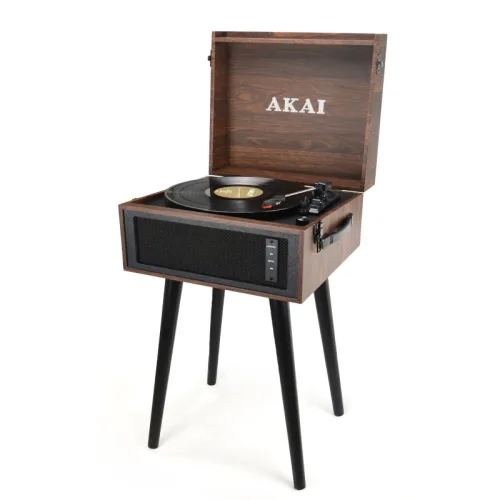 Akai ATT-101 BT Πικάπ βαλίτσα με πόδια, Bluetooth in/out, εγγραφή και αναπαραγωγή από USB/SD, Aux-In, ενσωματωμένα ηχεία και προ