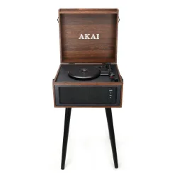 Akai ATT-101 BT Πικάπ βαλίτσα με πόδια, Bluetooth in/out, εγγραφή και αναπαραγωγή από USB/SD, Aux-In, ενσωματωμένα ηχεία και προ