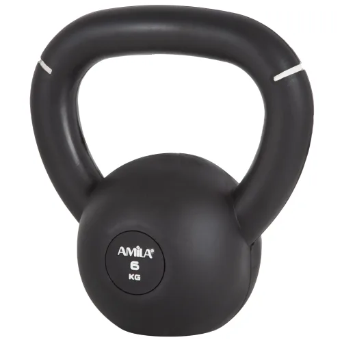 Kettlebell Original Rubber 6 kg - Μαύρο / Λευκό