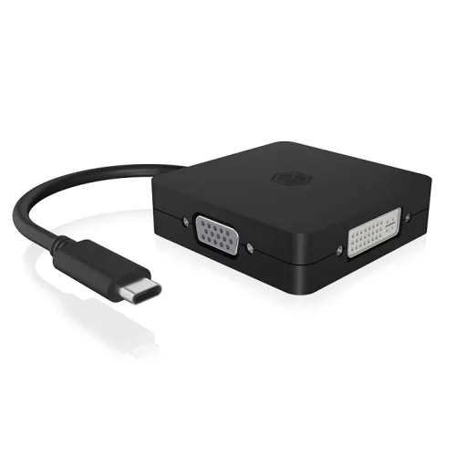 Σταθμός σύνδεσης από USB Type-C σε DisplayPort, HDMI, DVI-D ή VGA, με ενσωματωμένο καλώδιο 0.15m.