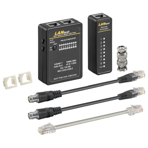 Goobay Tester καλωδίων δικτύου RJ11, RJ12, RJ45 και BNC