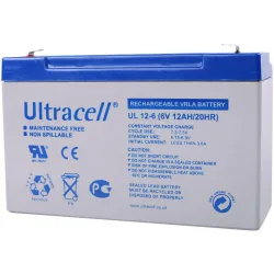 Ultracell UL12-6 Μπαταρία UPS με Χωρητικότητα 12Ah και Τάση 6V