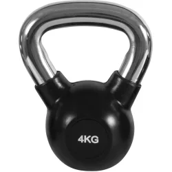 Kettlebell Rubber Cover Cr Handle 4 Kg - Μαύρο