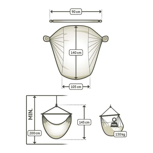 Αιώρα κάθισμα από oργανικό βαμβάκι Habana Lagoon ΑΙΩΡΑ ΚΑΘΙΣΜΑ ΟΡΓΑΝΙΚΟ ΒΑΜΒΑΚΙ HABANA LAGOON | COMFORT