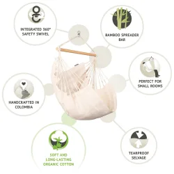 Αιώρα κάθισμα από oργανικό βαμβάκι Habana Latte ΑΙΩΡΑ ΚΑΘΙΣΜΑ ΟΡΓΑΝΙΚΟ ΒΑΜΒΑΚΙ HABANA LATTE | COMFORT