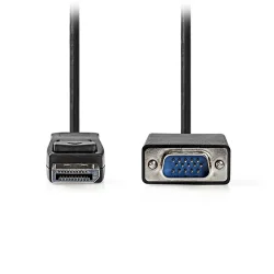 Καλώδιο εικόνας DisplayPort αρσ. - VGA αρσ., 1.00m., σε μαύρο χρώμα.