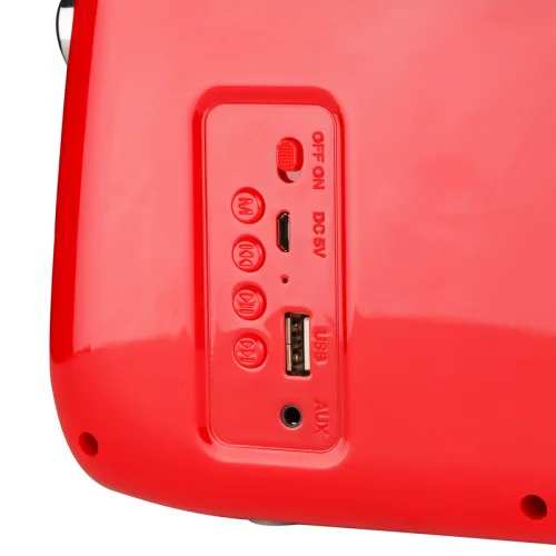 Osio OPR-3040R Κόκκινο Ρετρό φορητό αναλογικό ραδιόφωνο με Bluetooth, AUX, USB, FM και subwoofer – 24W