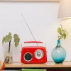 Osio OPR-3040R Κόκκινο Ρετρό φορητό αναλογικό ραδιόφωνο με Bluetooth, AUX, USB, FM και subwoofer – 24W