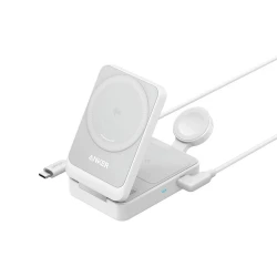 ANKER MagGo 3-in-1 Charging Station Qi2 Certified 15W White