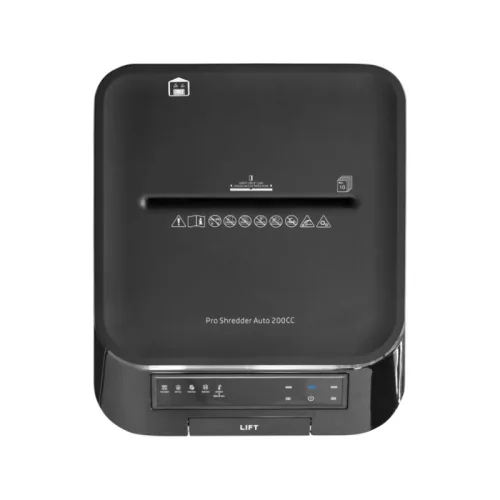 HP Pro Shredder Auto 200CC – 2820 Μαύρος καταστροφέας εγγράφων με συνδετήρες και καρτών Cross Cut P4 – 10 Manual/200 Auto x A4 – 32.2L