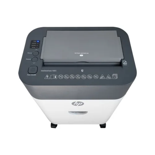HP OneShred Auto 100CC – 2818 Λευκός/Γκρι καταστροφέας εγγράφων και καρτών Cross Cut P4 – 9 Manual/100 Auto x A4 – 17L