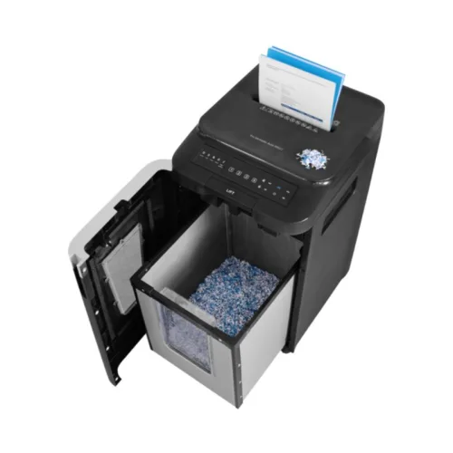 HP Pro Shredder Auto 400CC – 2822 Μαύρος καταστροφέας εγγράφων με συνδετήρες και καρτών Cross Cut P4 – 10 Manual /400 Auto x A4 – 53L