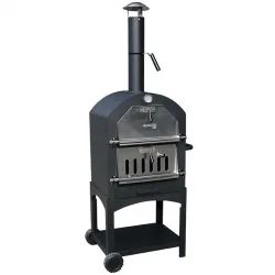 Bormann Elite BBQ1960 Παραδοσιακός Ξυλόφουρνος/Φούρνος Πίτσας 34.5x50cm,με Ρόδες & Αποθηκευτικό Χώρο
