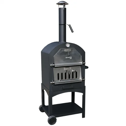 Bormann Elite BBQ1960 Παραδοσιακός Ξυλόφουρνος/Φούρνος Πίτσας 34.5x50cm,με Ρόδες & Αποθηκευτικό Χώρο