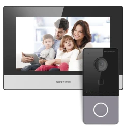 HIKVISION  DS-KIS603-P(C) ΚΙΤ IP Wi-Fi Θυροτηλεόρασης Μονοκατοικίας 2MP με Οθόνη Αφής 7"
