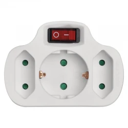 BORMANN BCR1155 Αντάπτορας Πρίζας 1 Σούκο-2 Διπολικές με Διακόπτη BORMANN BCR1155