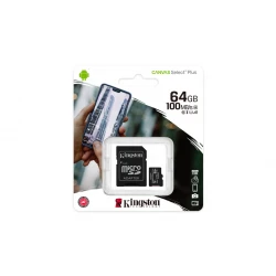 Kingston Micro Secure Digital 64GB microSDXC Canvas Select Plus 80R CL10 UHS-I Card + SD Adapter (SDCS2/64GB) ACI16769-ΕΚΘΕΣΙΑΚΟ