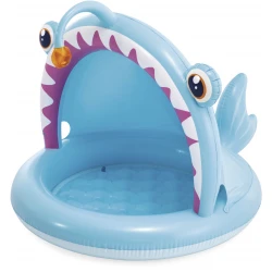 Intex Παιδική Στρογγυλή Πισίνα PVC Φουσκωτή 86x102εκ Fish