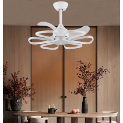 POWERTECH ανεμιστήρας οροφής HLL-0173 με LED φως, 96W, Φ55x35cm, λευκός
