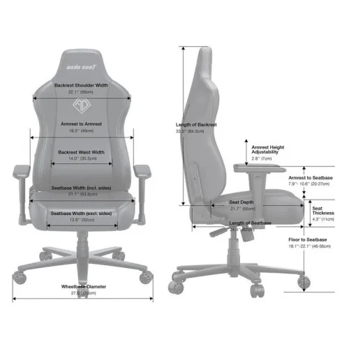 ANDA SEAT Gaming Chair NOVIS ULTRA XL Black Fabric