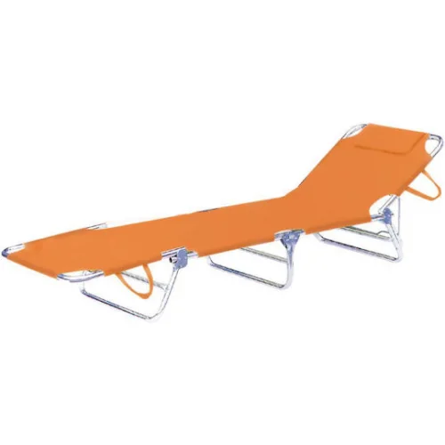 Campus Ξαπλώστρα Παραλίας Πορτοκαλί Πτυσσόμενη Αλουμινίου με Μαξιλαράκι 138x57x25εκ.