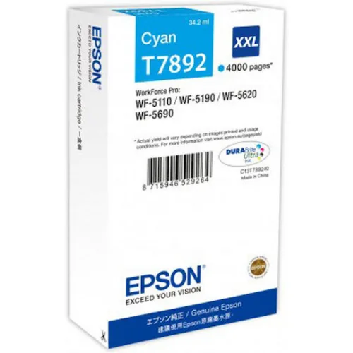 Epson T7892XXL Γνήσιο Μελάνι Εκτυπωτή InkJet Κυανό (C13T789240)
