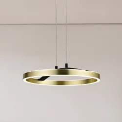 POWERTECH LED φωτιστικό οροφής HLL-0201, 29W, 4000K, Φ38x120cm, χρυσό/μαύρο