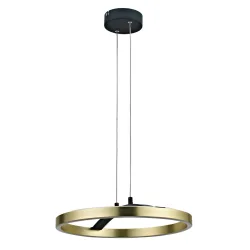 POWERTECH LED φωτιστικό οροφής HLL-0201, 29W, 4000K, Φ38x120cm, χρυσό/μαύρο