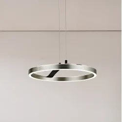 POWERTECH LED φωτιστικό οροφής HLL-0202, 29W, 4000K, Φ38x120cm, ασημί/μαύρο