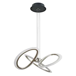 POWERTECH LED φωτιστικό οροφής HLL-0205, 40W, 4000K, Φ53x120cm, οπάλ χρυσό/μαύρο