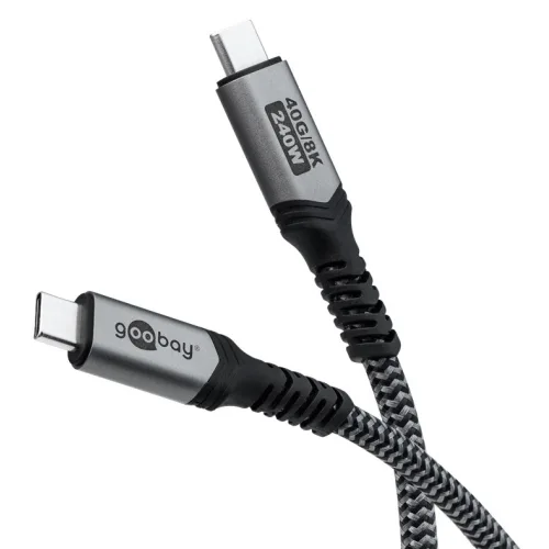 GOOBAY καλώδιο USB-C 74210, USB4, 240W, 40Gbps, 8K/60Hz, 0.50m, γκρι