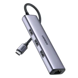 Ugreen CM475 Adapter USB-C Hub to 3x USB 3.0 RJ45 USB-C PD gray (60600) (UGR60600)