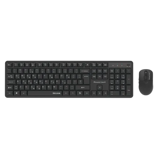 POWERTECH set ασύρματο ποντίκι & πληκτρολόγιο PT-1541, 2.4GHz, αθόρυβο, μαύρο