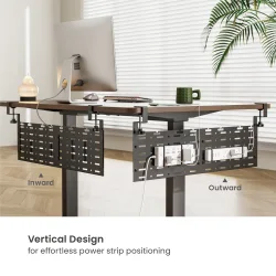 BRATECK cable management γραφείου CC11-20-2, μεταλλικό, 768x63x307mm, μαύρο