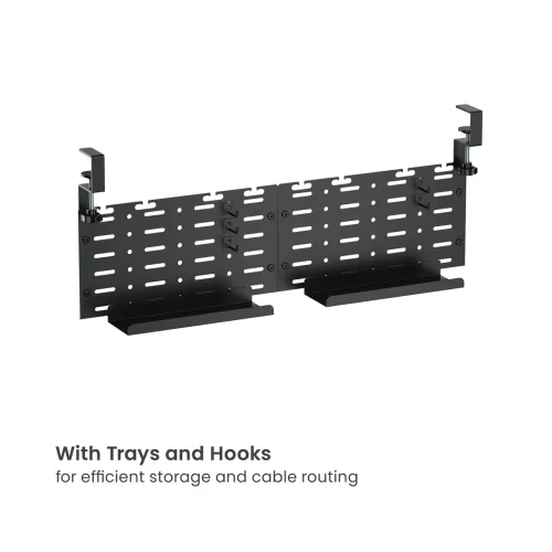 BRATECK cable management γραφείου CC11-20-2, μεταλλικό, 768x63x307mm, μαύρο