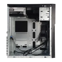 POWERTECH PC Case PT-1563 με 550W PSU, ATX Midi, 376.6x175x408.5mm, μαύρο