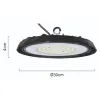 POWERTECH LED φωτιστικό καμπάνα PT-1557, 100W, 6500K, Φ30x4cm, IP65, μαύρο