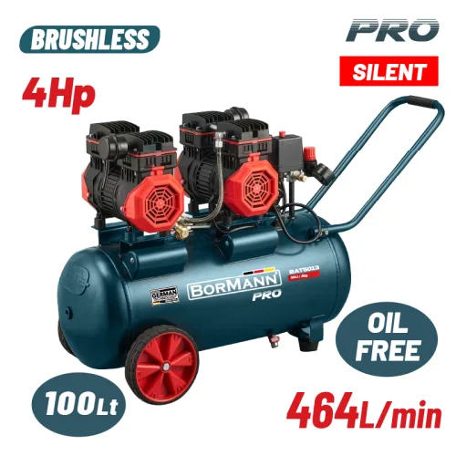 BORMANN BAT5017 Αεροσυμπιεστής Μονομπλόκ, Oil free, Silent,Brushless,4Hp,100L,464L/min BORMANN Pro BAT5017