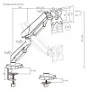 BRATECK βάση γραφείου οθόνης LDT114-C012, 17-40", έως 12kg