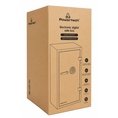 POWERTECH χρηματοκιβώτιο ασφαλείας PT-1582, ψηφιακό κλείδωμα, 98x48x52cm, 164kgs