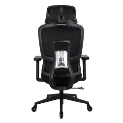 POWERTECH καρέκλα γραφείου PT-1633 με μπράτσα και ανάκλιση, ρυθμιζόμενο ύψος, μαύρη