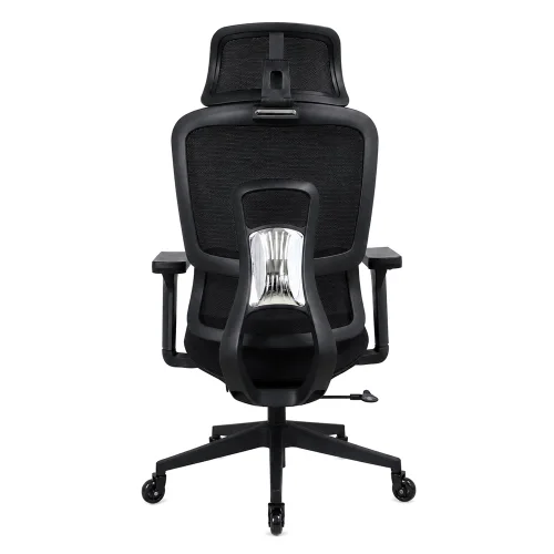 POWERTECH καρέκλα γραφείου PT-1633 με μπράτσα και ανάκλιση, ρυθμιζόμενο ύψος, μαύρη