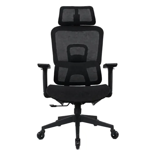 POWERTECH καρέκλα γραφείου PT-1633 με μπράτσα και ανάκλιση, ρυθμιζόμενο ύψος, μαύρη