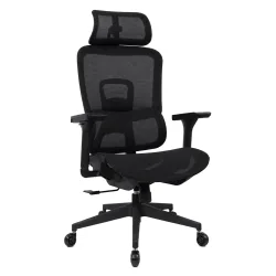 POWERTECH καρέκλα γραφείου PT-1633 με μπράτσα και ανάκλιση, ρυθμιζόμενο ύψος, μαύρη