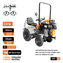 NAKAYAMA Pro MB9320 Τρακτέρ/Σκαπτικό Πετρελαίου 4WD/2WD 11Hp Με Μίζα, 1050mm,3+1Ταχ. 16+16 Μαχαίρια
